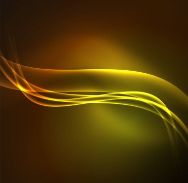 Enerji hatları, karanlıkta parlayan dalgalar vektör arka plan