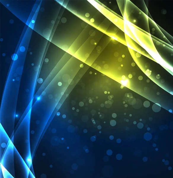 Enerji hatları, karanlıkta parlayan dalgalar vektör arka plan