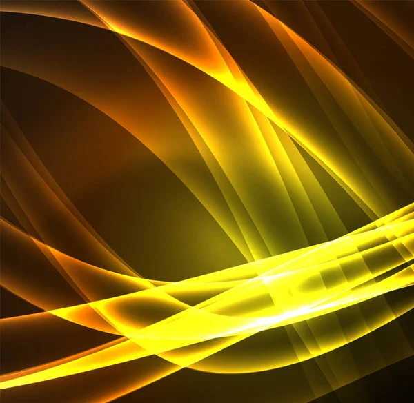 Enerji hatları, karanlıkta parlayan dalgalar vektör arka plan