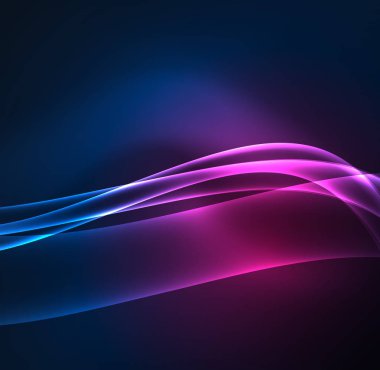 Enerji hatları, karanlıkta parlayan dalgalar vektör arka plan