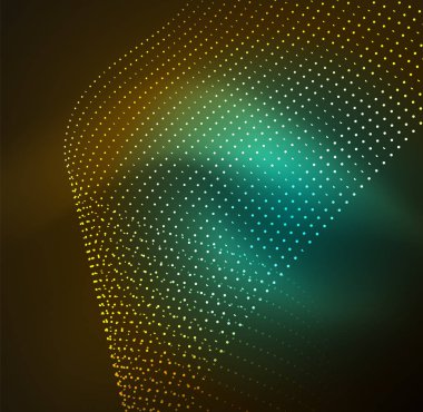 parlayan parçacıkların 3D ışıklı dalga