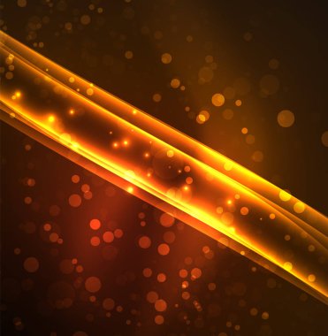 Enerji hatları, karanlıkta parlayan dalgalar vektör arka plan