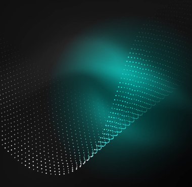 parlayan parçacıkların 3D ışıklı dalga