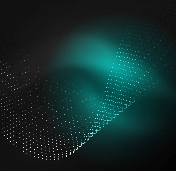 3D podświetlane fala świecące cząstek — Wektor stockowy