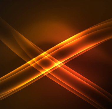 Enerji hatları, karanlıkta parlayan dalgalar vektör arka plan