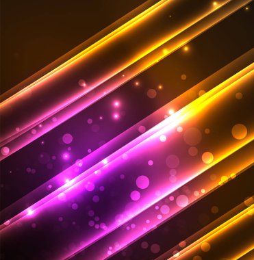 Enerji hatları, karanlıkta parlayan dalgalar vektör arka plan