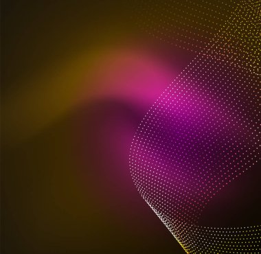 parlayan parçacıkların 3D ışıklı dalga