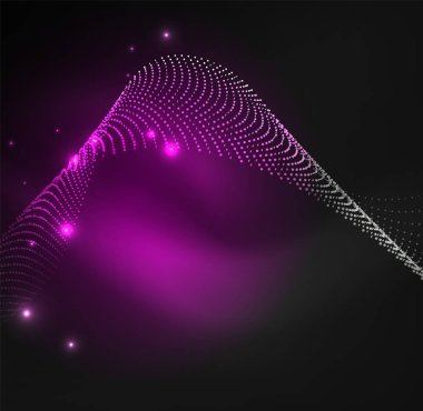 parlayan parçacıkların 3D ışıklı dalga