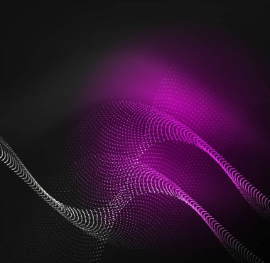 parlayan parçacıkların 3D ışıklı dalga