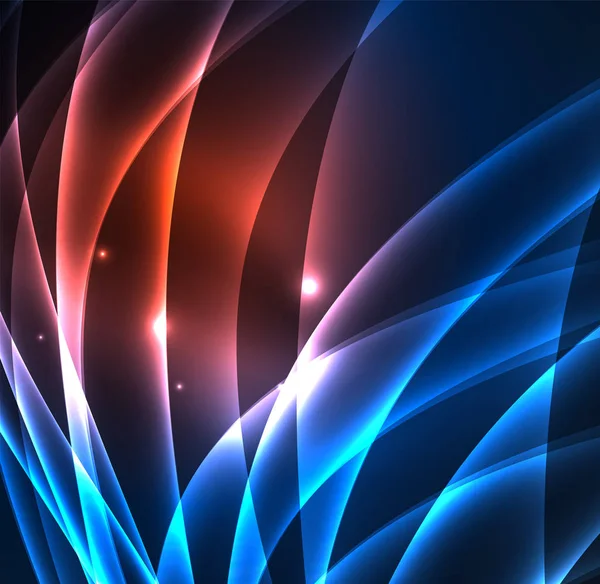 Enerji hatları, karanlıkta parlayan dalgalar vektör arka plan