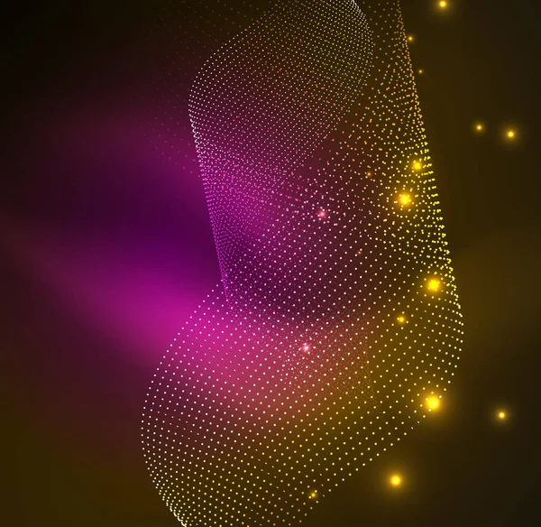 parlayan parçacıkların 3D ışıklı dalga