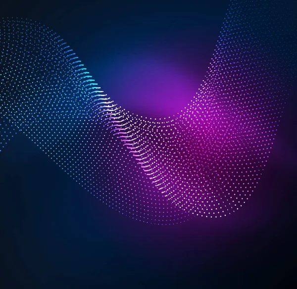 parlayan parçacıkların 3D ışıklı dalga