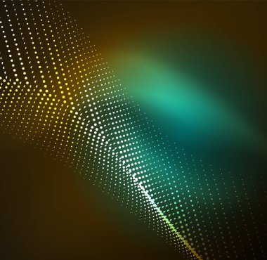 parlayan parçacıkların 3D ışıklı dalga