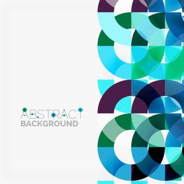 Modern geometrik desen tasarım gri arka plan üzerinde renkli halkalar