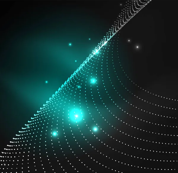 parlayan parçacıkların 3D ışıklı dalga