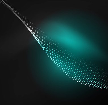 parlayan parçacıkların 3D ışıklı dalga