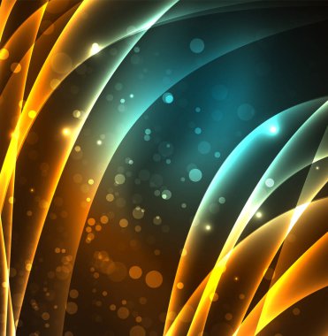 Enerji hatları, karanlıkta parlayan dalgalar vektör arka plan