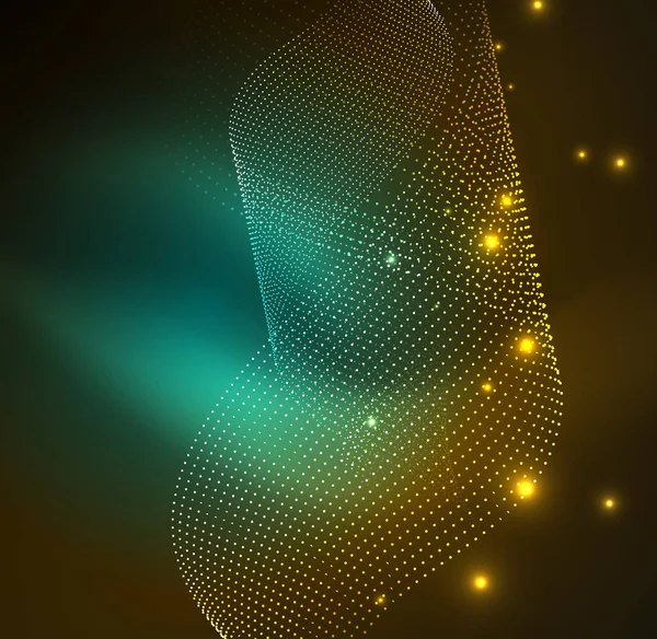 parlayan parçacıkların 3D ışıklı dalga