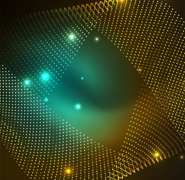 parlayan parçacıkların 3D ışıklı dalga