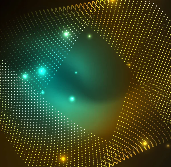 parlayan parçacıkların 3D ışıklı dalga