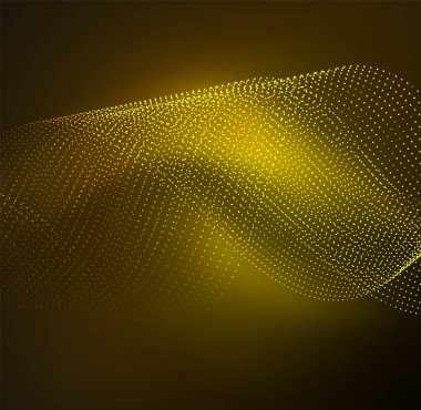 parlayan parçacıkların 3D ışıklı dalga