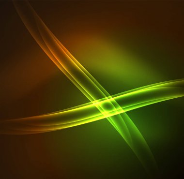 Enerji hatları, karanlıkta parlayan dalgalar vektör arka plan