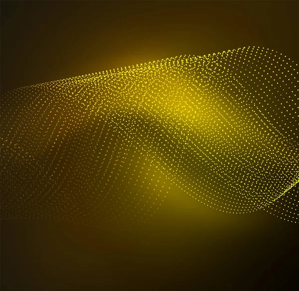 parlayan parçacıkların 3D ışıklı dalga