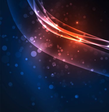 Enerji hatları, karanlıkta parlayan dalgalar vektör arka plan