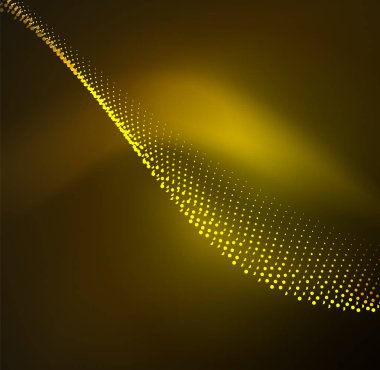 parlayan parçacıkların 3D ışıklı dalga