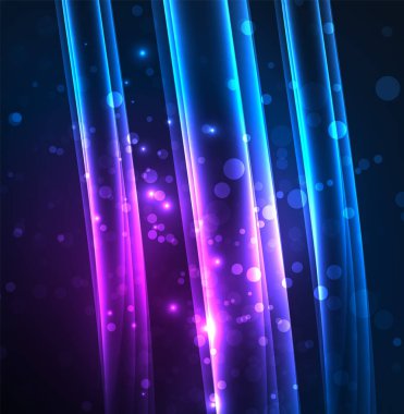 Enerji hatları, karanlıkta parlayan dalgalar vektör arka plan