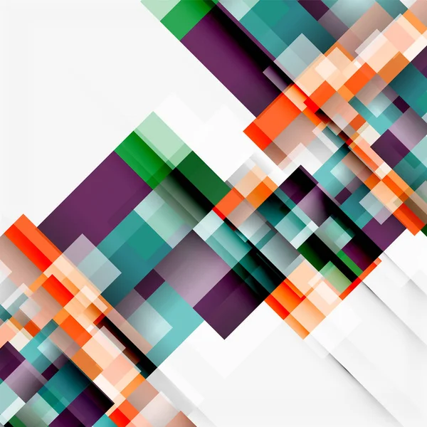 Abstract blokkeert sjabloon ontwerp achtergrond, eenvoudige geometrische vormen op wit, rechte lijnen en rechthoeken — Stockvector