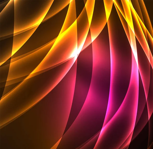 Enerji hatları, karanlıkta parlayan dalgalar vektör arka plan