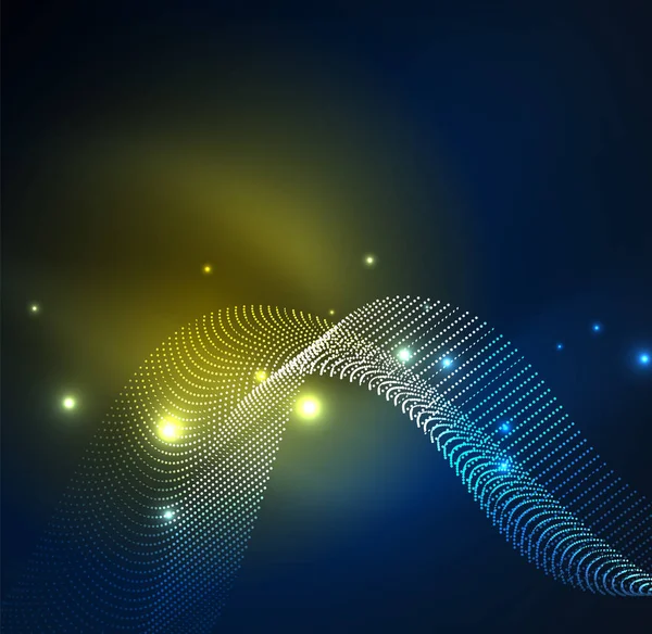 parlayan parçacıkların 3D ışıklı dalga