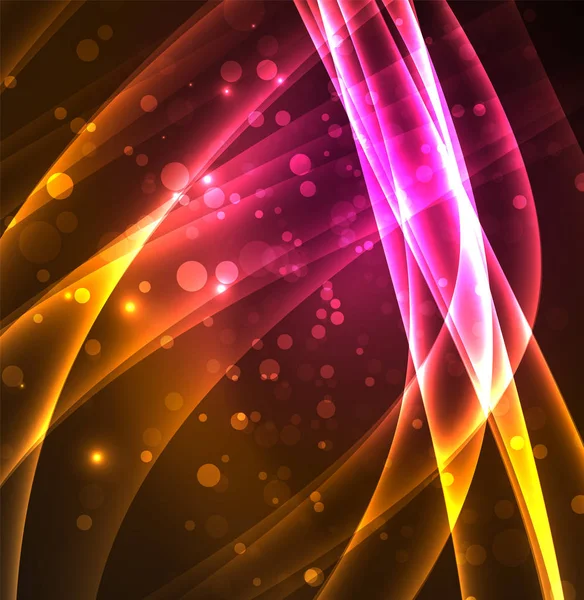 Enerji hatları, karanlıkta parlayan dalgalar vektör arka plan