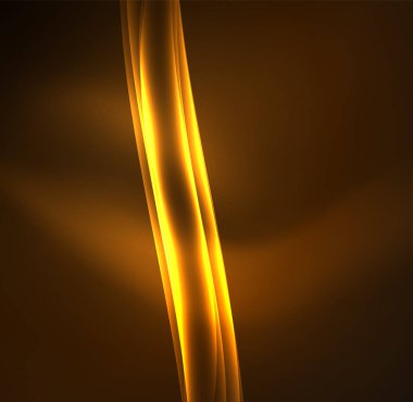 Enerji hatları, karanlıkta parlayan dalgalar vektör arka plan
