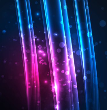 Enerji hatları, karanlıkta parlayan dalgalar vektör arka plan