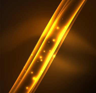 Enerji hatları, karanlıkta parlayan dalgalar vektör arka plan