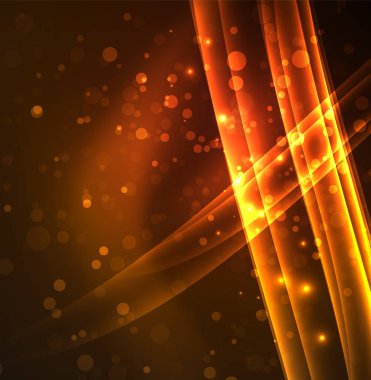 Enerji hatları, karanlıkta parlayan dalgalar vektör arka plan