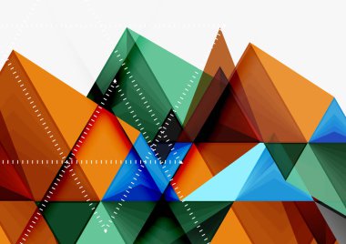 Üçgen düşük Poli vektör a4 boyutu geometrik soyut şablonu