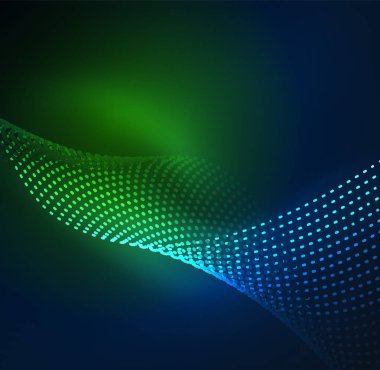 Tasarım şablonu parlayan parçacıkları dalga