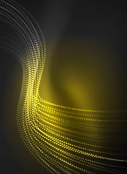 Parçacıklar koyu renk arka plan üzerinde oluşturulan parlayan dalga