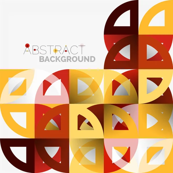 Geschnittene Papierkreise, Mosaik-Mix geometrisches Muster-Design — Stockvektor