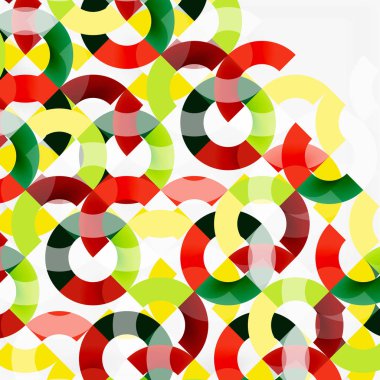 Modern geometrik desen tasarım gri arka plan üzerinde renkli halkalar