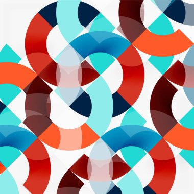 Modern geometrik desen tasarım gri arka plan üzerinde renkli halkalar