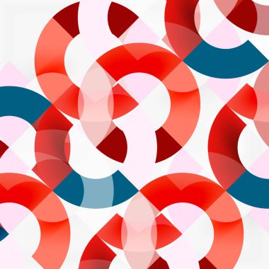 Modern geometrik desen tasarım gri arka plan üzerinde renkli halkalar