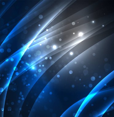 Enerji hatları, karanlıkta parlayan dalgalar vektör arka plan