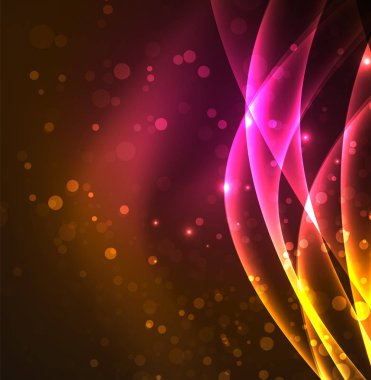 Enerji hatları, karanlıkta parlayan dalgalar vektör arka plan