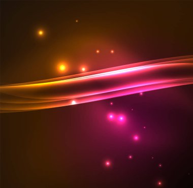 Enerji hatları, karanlıkta parlayan dalgalar vektör arka plan