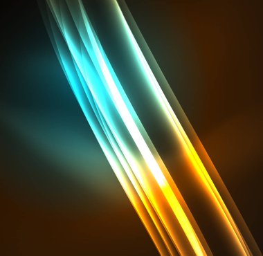 Enerji hatları, karanlıkta parlayan dalgalar vektör arka plan