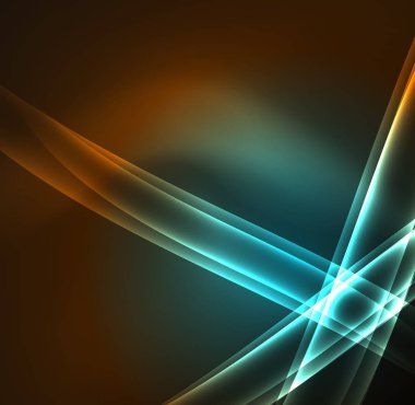 Enerji hatları, karanlıkta parlayan dalgalar vektör arka plan